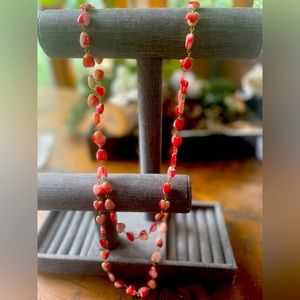 Long beaded heart necklace